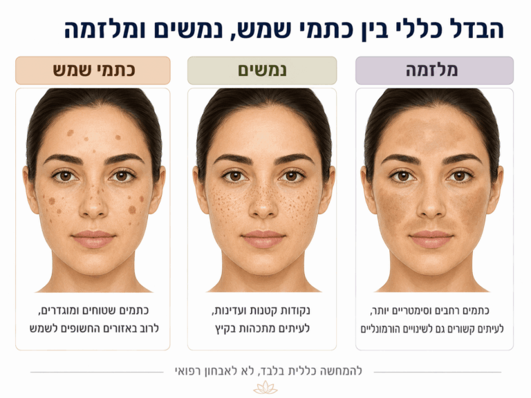 ההבדל בין נמשים לכתמי שמש